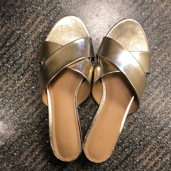 gold criss cross sandals